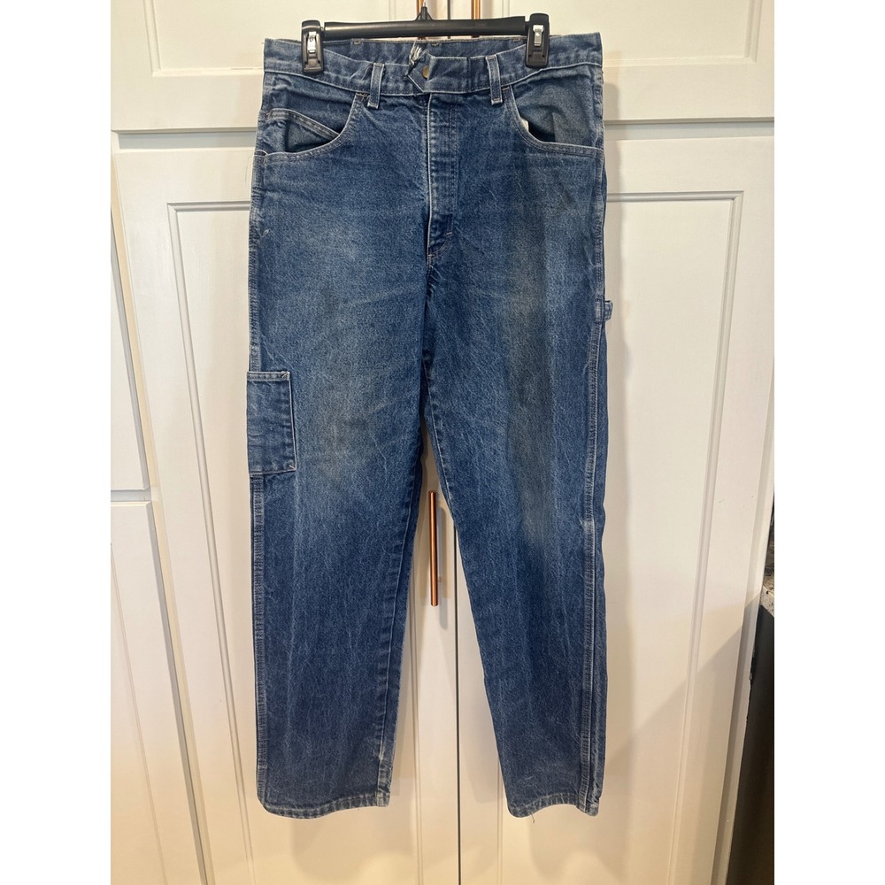 Bulwark FR Mens Flame Resistant Carpenter Work Jeans Blue Denim read 34x37